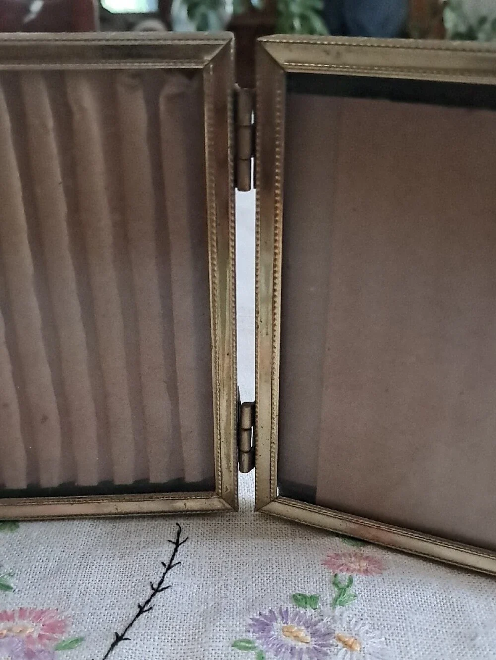 Vintage Triple Fold Brass Picture Frames